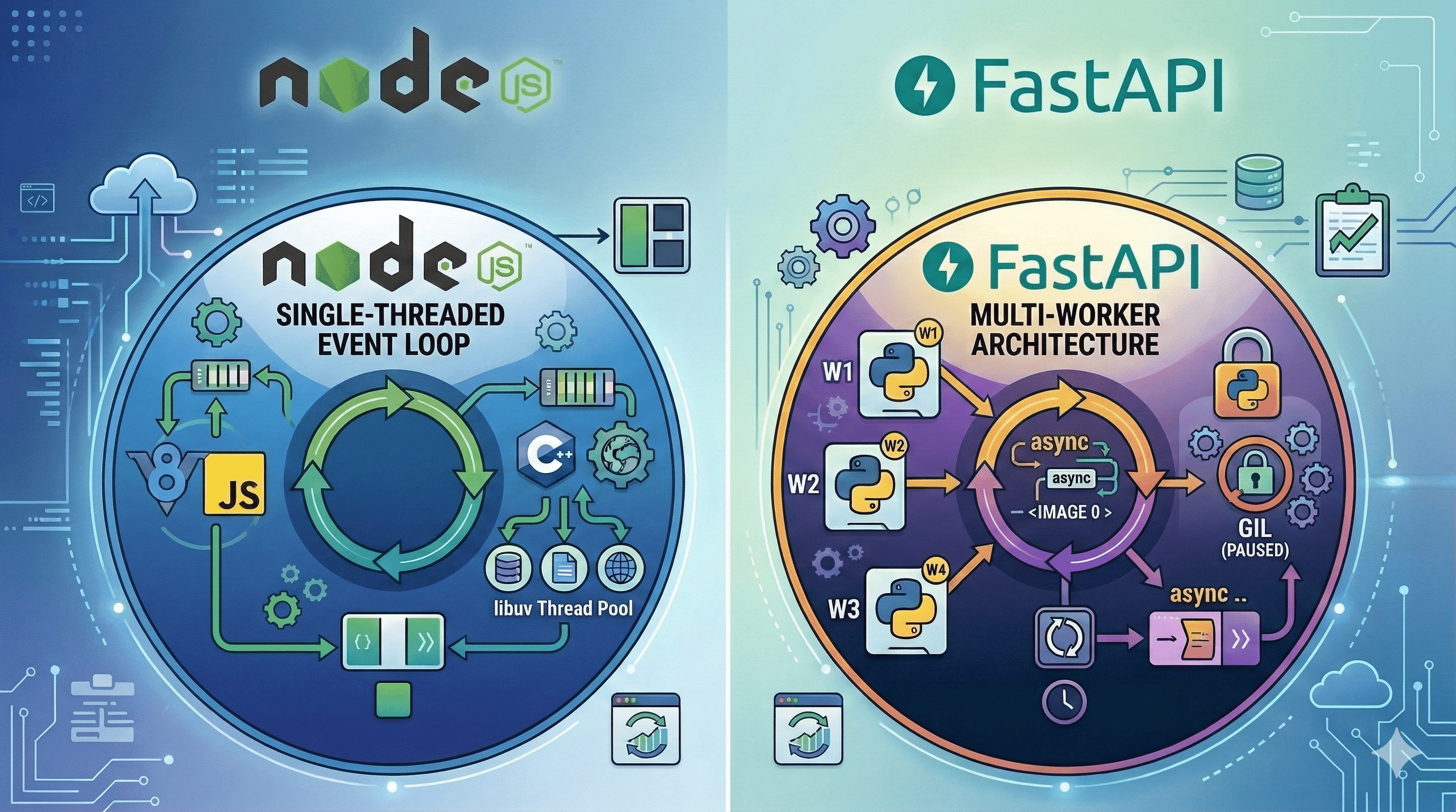Node.js vs FastAPI Event Loop: A Deep Dive into Async Concurrency